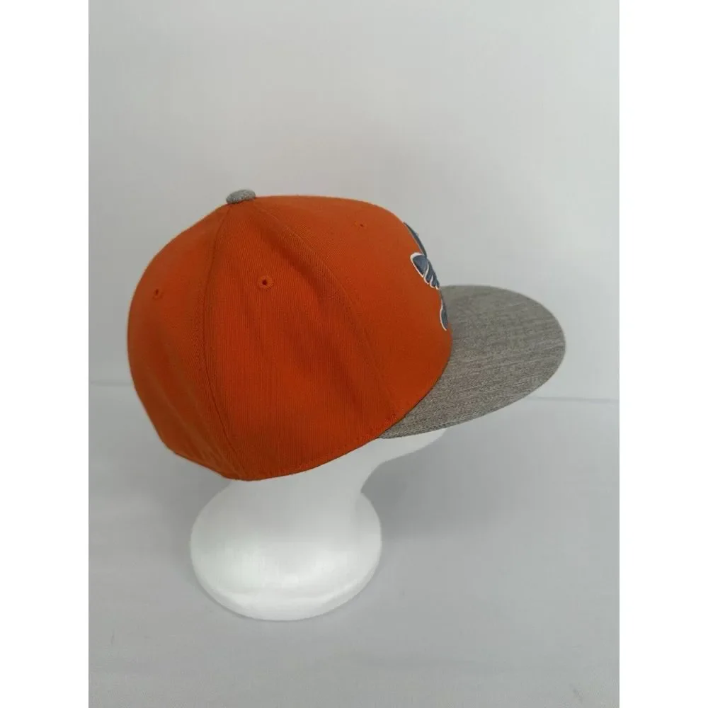 Adidas Flex Fit Hat 210 Fitted Flexfit 7 1/4 - 7 5/8 Orange And Gray‎ Cap Logo